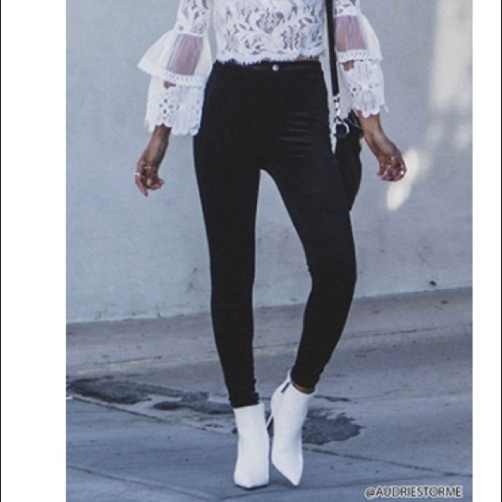 High rise velvet pants